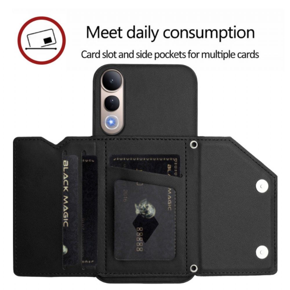 Leren Hoesje Voor Vivo V50 Lite 5g Kaarthouder En Koord