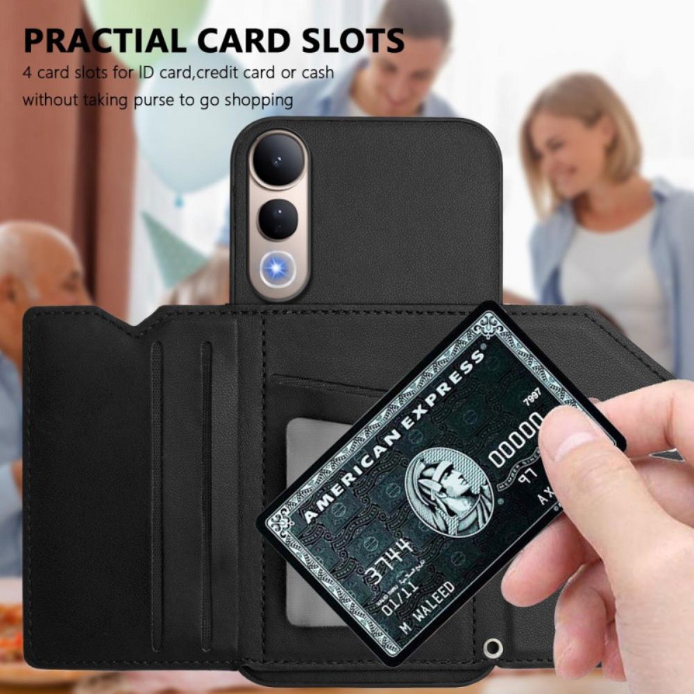 Leren Hoesje Voor Vivo V50 Lite 5g Kaarthouder En Koord