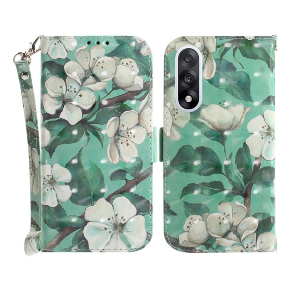 Flip Case Leren Oneplus Nord 5 Bloemen In Aquarel