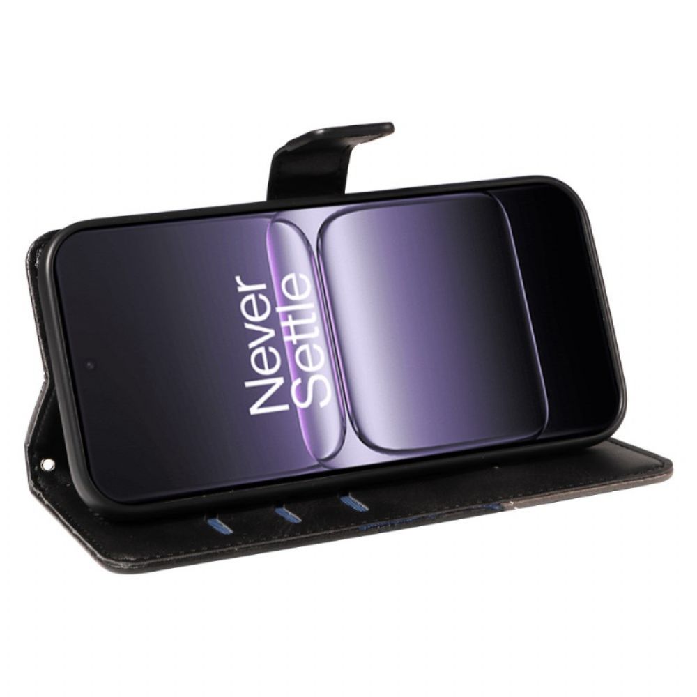 Flip Case Leren Oneplus Nord 5 Tweekleurig Geometrisch