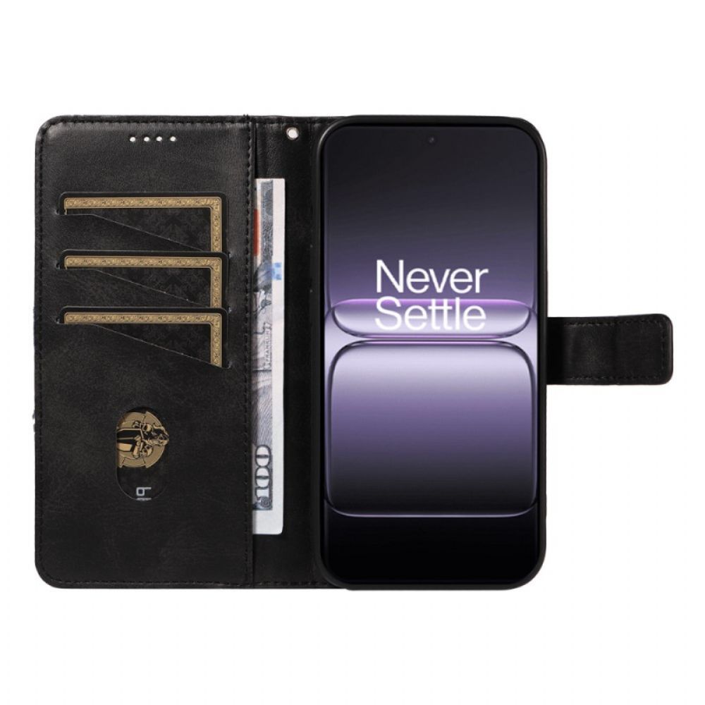 Flip Case Leren Oneplus Nord 5 Tweekleurig Geometrisch