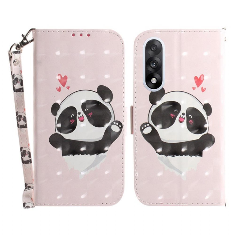 Folio-hoesje Oneplus Nord 5 Liefdevolle Panda Met Bandjes