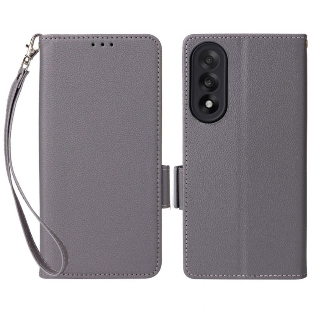 Folio-hoesje Oneplus Nord 5 Telefoonhoesje Gestructureerd Met Bandje