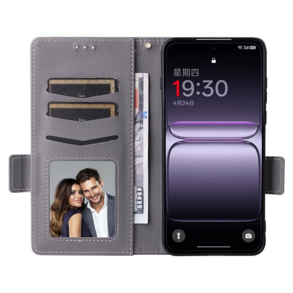Folio-hoesje Oneplus Nord 5 Telefoonhoesje Gestructureerd Met Bandje