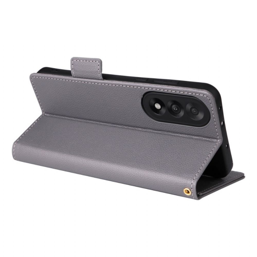 Folio-hoesje Oneplus Nord 5 Telefoonhoesje Gestructureerd Met Bandje