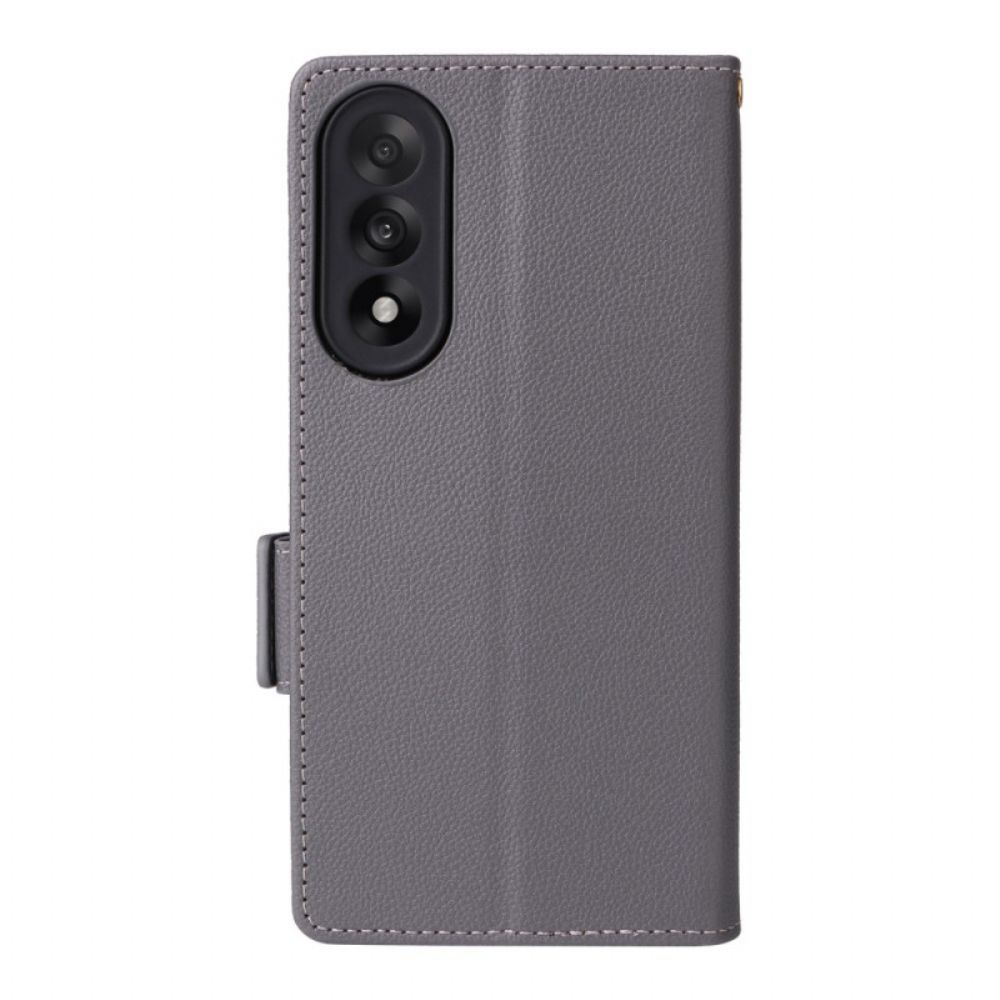 Folio-hoesje Oneplus Nord 5 Telefoonhoesje Gestructureerd Met Bandje