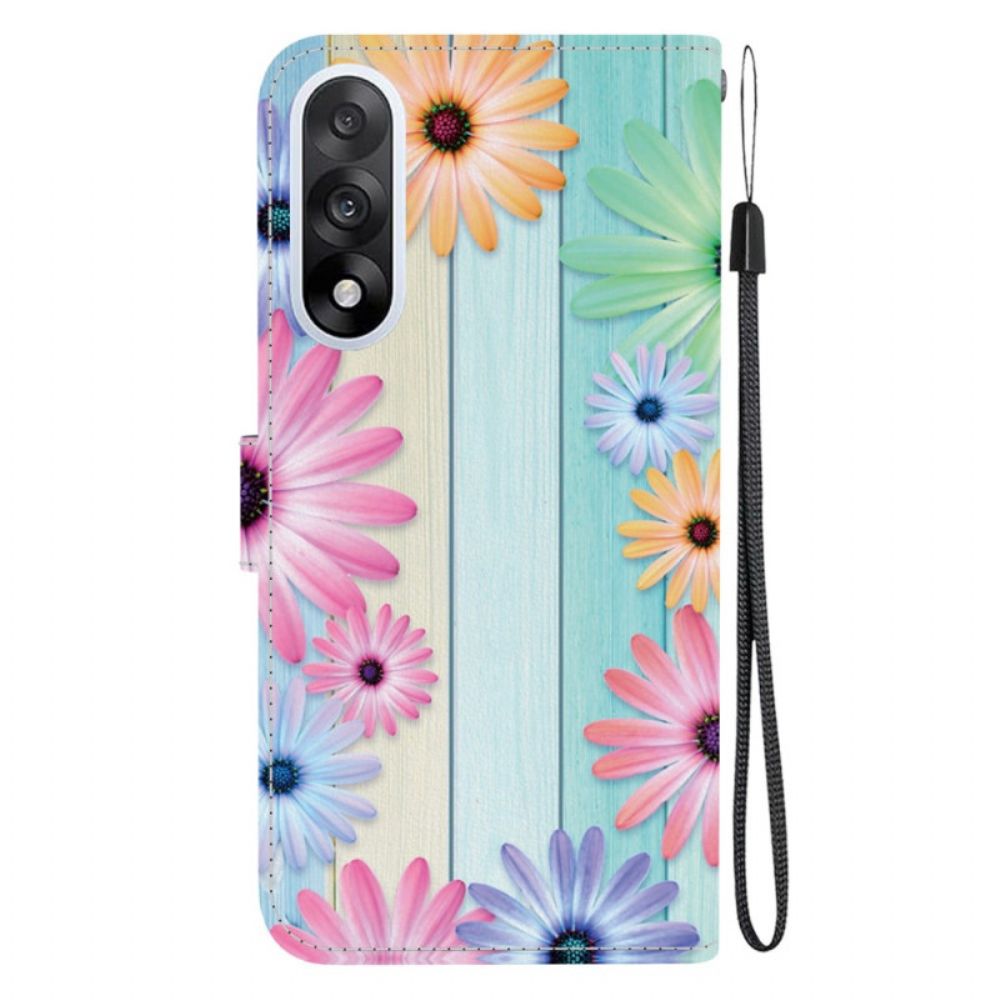 Leren Hoesje Oneplus Nord 5 Kleurrijke Zonnebloemen Bescherming Hoesje