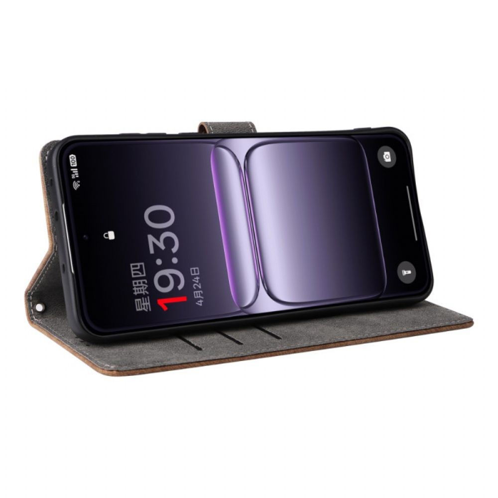 Leren Hoesje Oneplus Nord 5 Rfid-bescherming Met Suède-effect