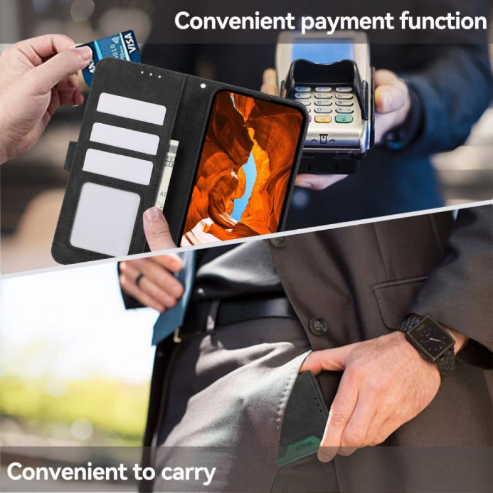 Leren Hoesje Voor Oneplus Nord 5 Abeel Tweekleurig