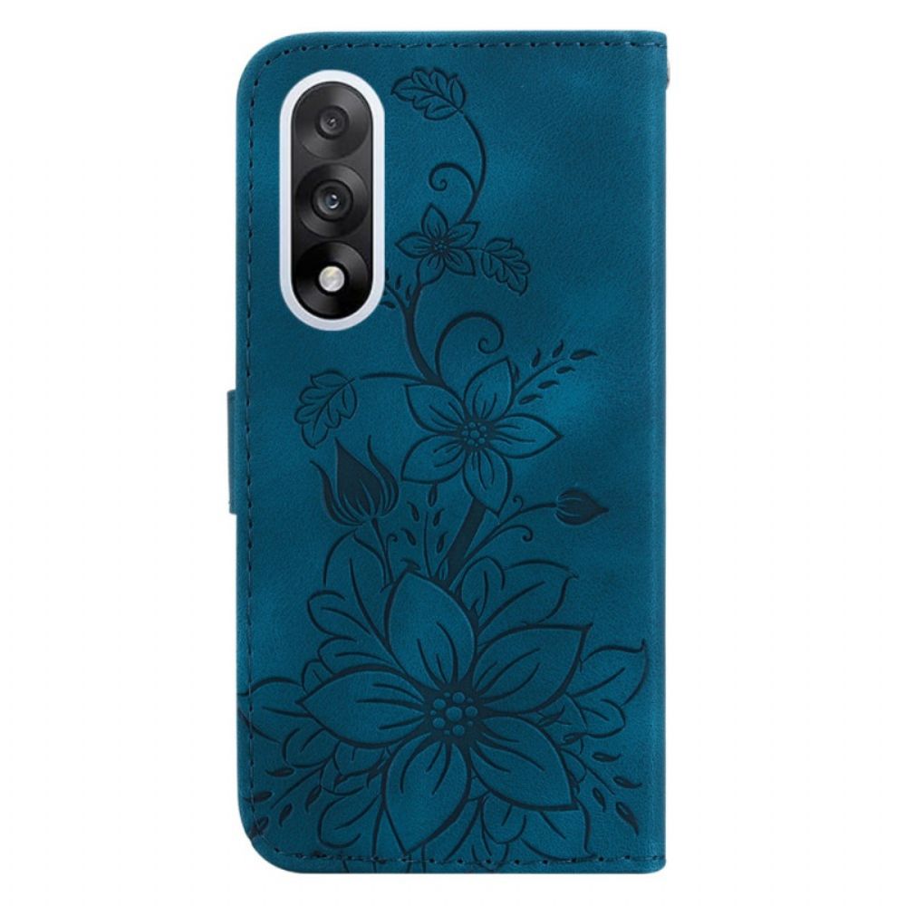 Leren Hoesje Voor Oneplus Nord 5 Bloemenprint