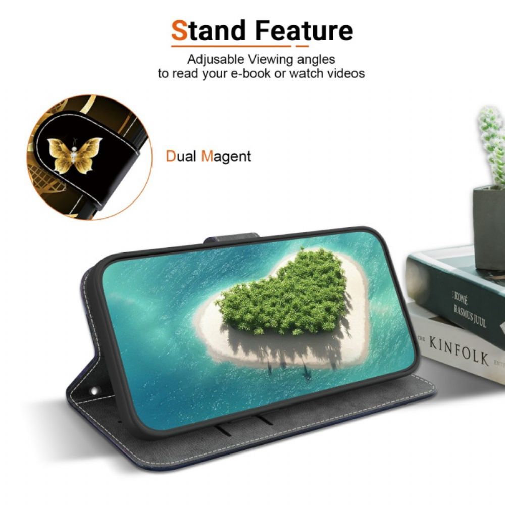 Leren Hoesje Voor Oneplus Nord 5 Gouden Bloemenpatroon