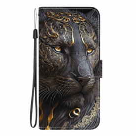 Leren Hoesje Voor Oneplus Nord 5 Gouden Leeuw