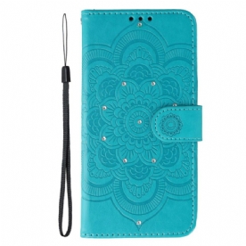 Leren Hoesje Voor Oneplus Nord 5 Mandala Met Strass-steentjes