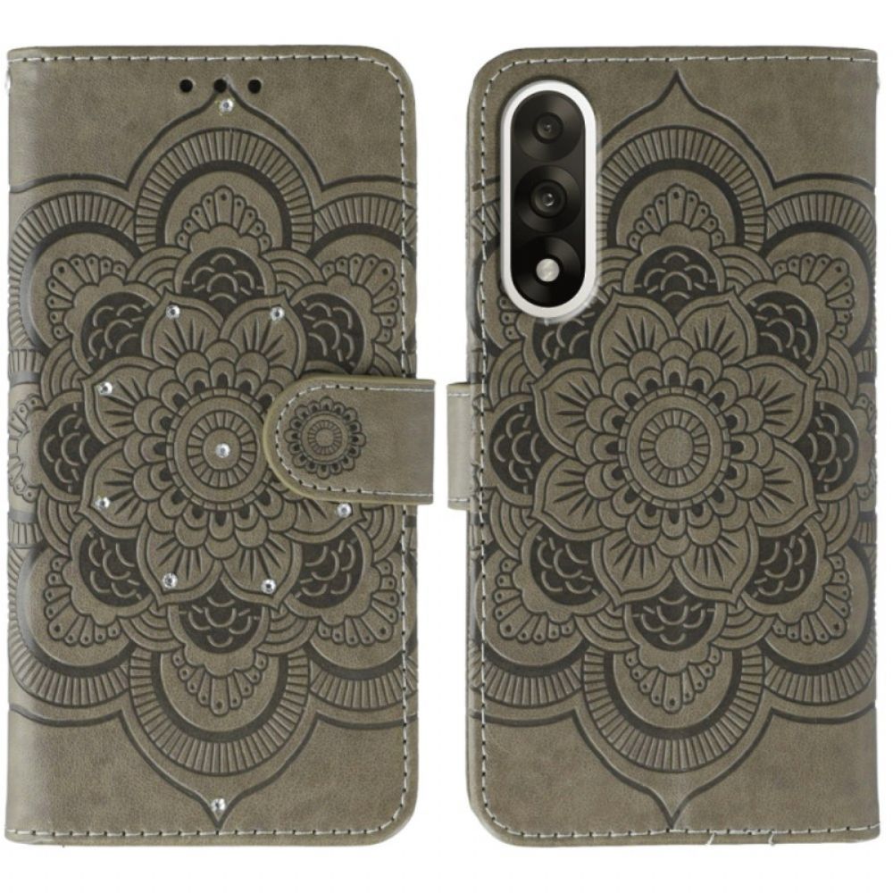 Leren Hoesje Voor Oneplus Nord 5 Mandala Met Strass-steentjes