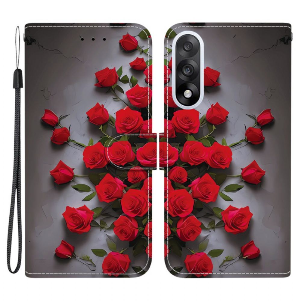Leren Hoesje Voor Oneplus Nord 5 Rode Rozen