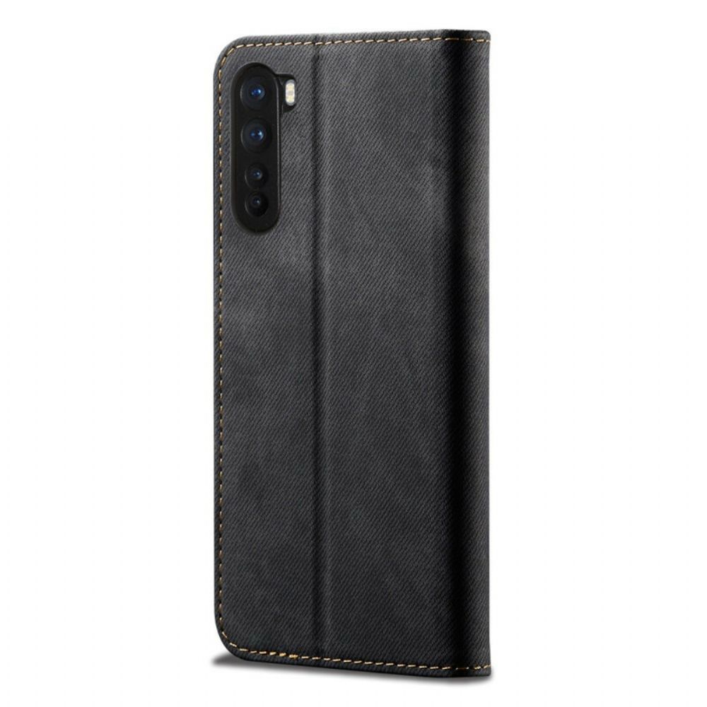 Bescherming Hoesje voor OnePlus Nord Folio-hoesje Imitatieleer Jeanstextuur