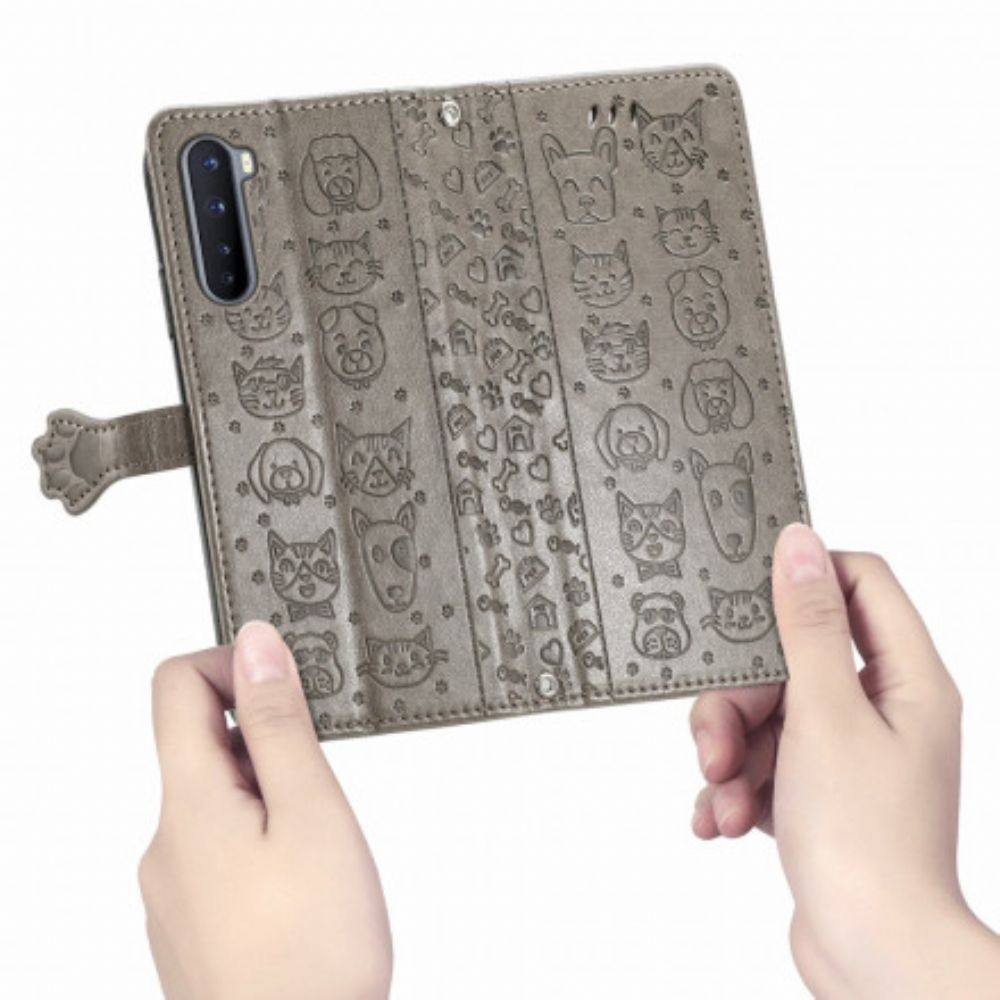 Folio-hoesje voor OnePlus Nord Geanimeerde Dieren