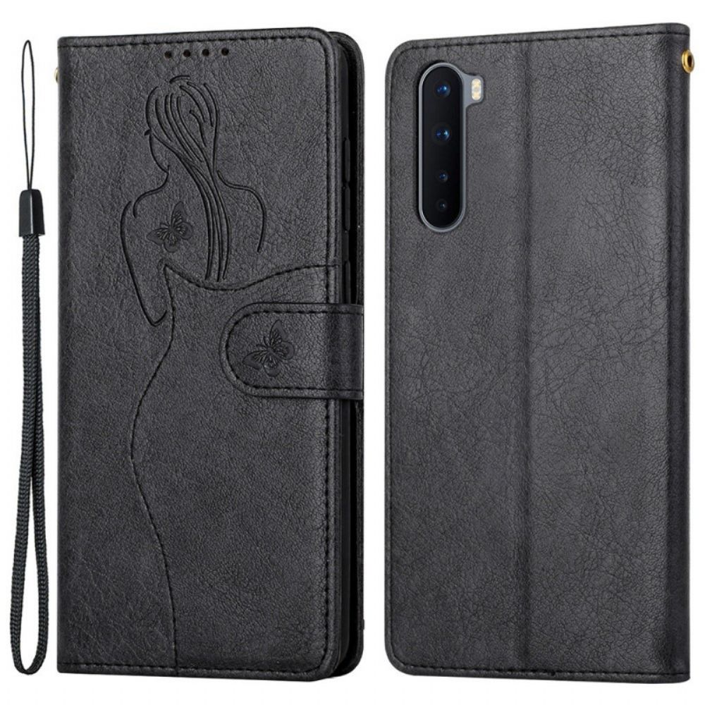 Folio-hoesje voor OnePlus Nord Kunstleer Silhouet