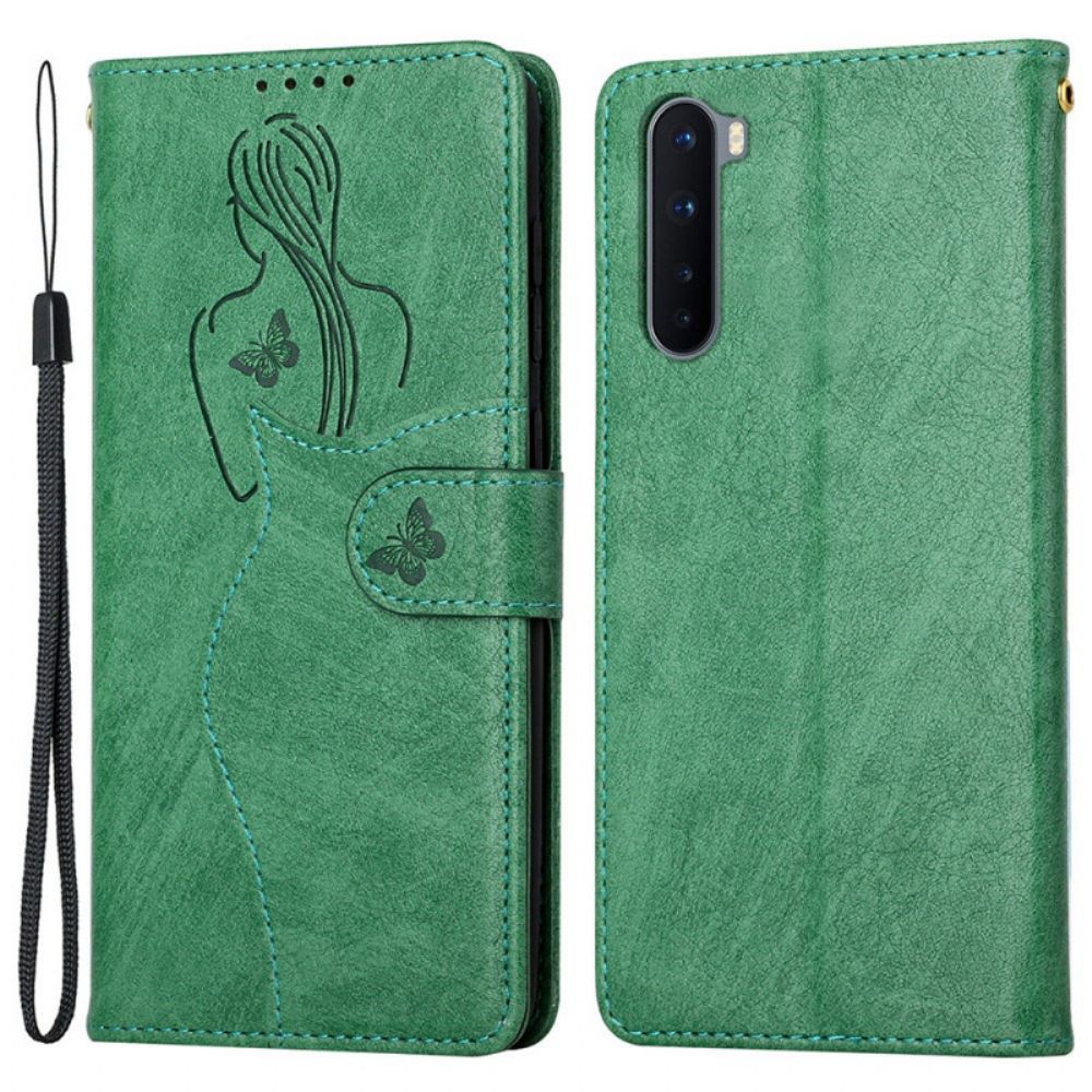 Folio-hoesje voor OnePlus Nord Kunstleer Silhouet