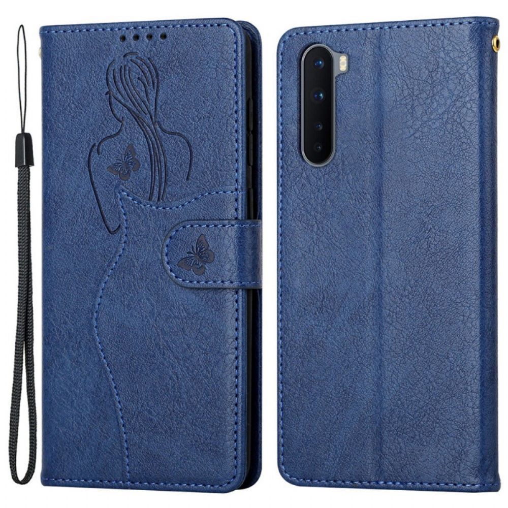 Folio-hoesje voor OnePlus Nord Kunstleer Silhouet