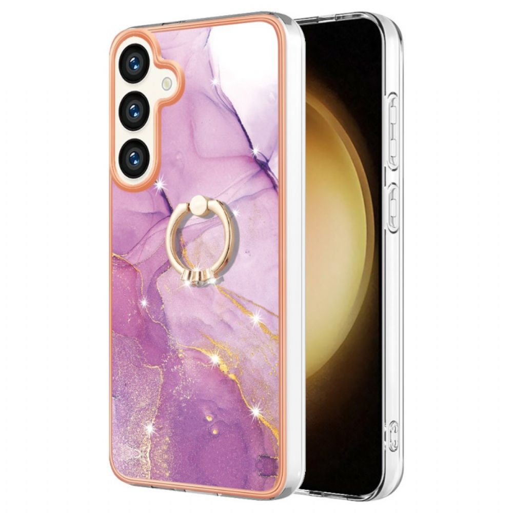 Cover Hoesje Samsung Galaxy S24 Plus 5g Telefoonhoesje Marmeren Steunring