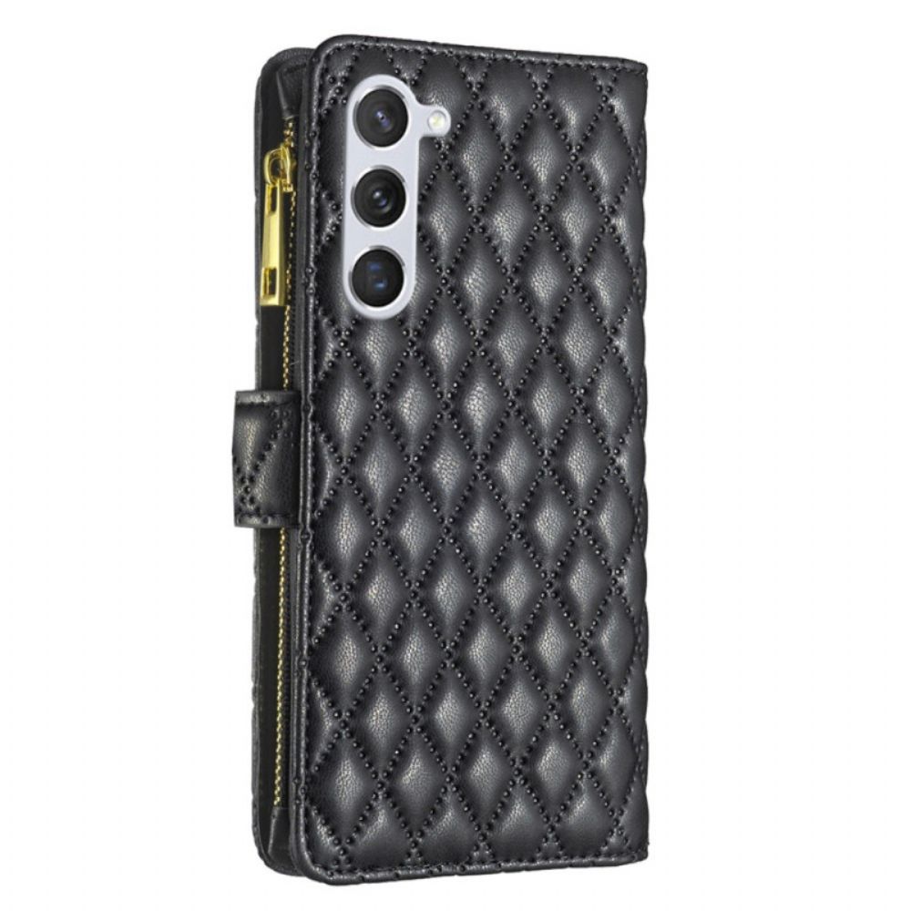 Leren Hoesje Voor Samsung Galaxy S24 Plus 5g Gewatteerde Binfen Kleur