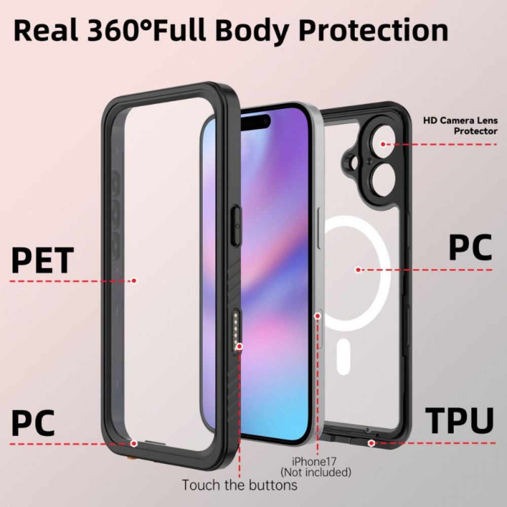 Case Hoesje iPhone 17 Telefoonhoesje Compatibel Met Magsafe Waterdichte Fs/fm-serie Redpepper