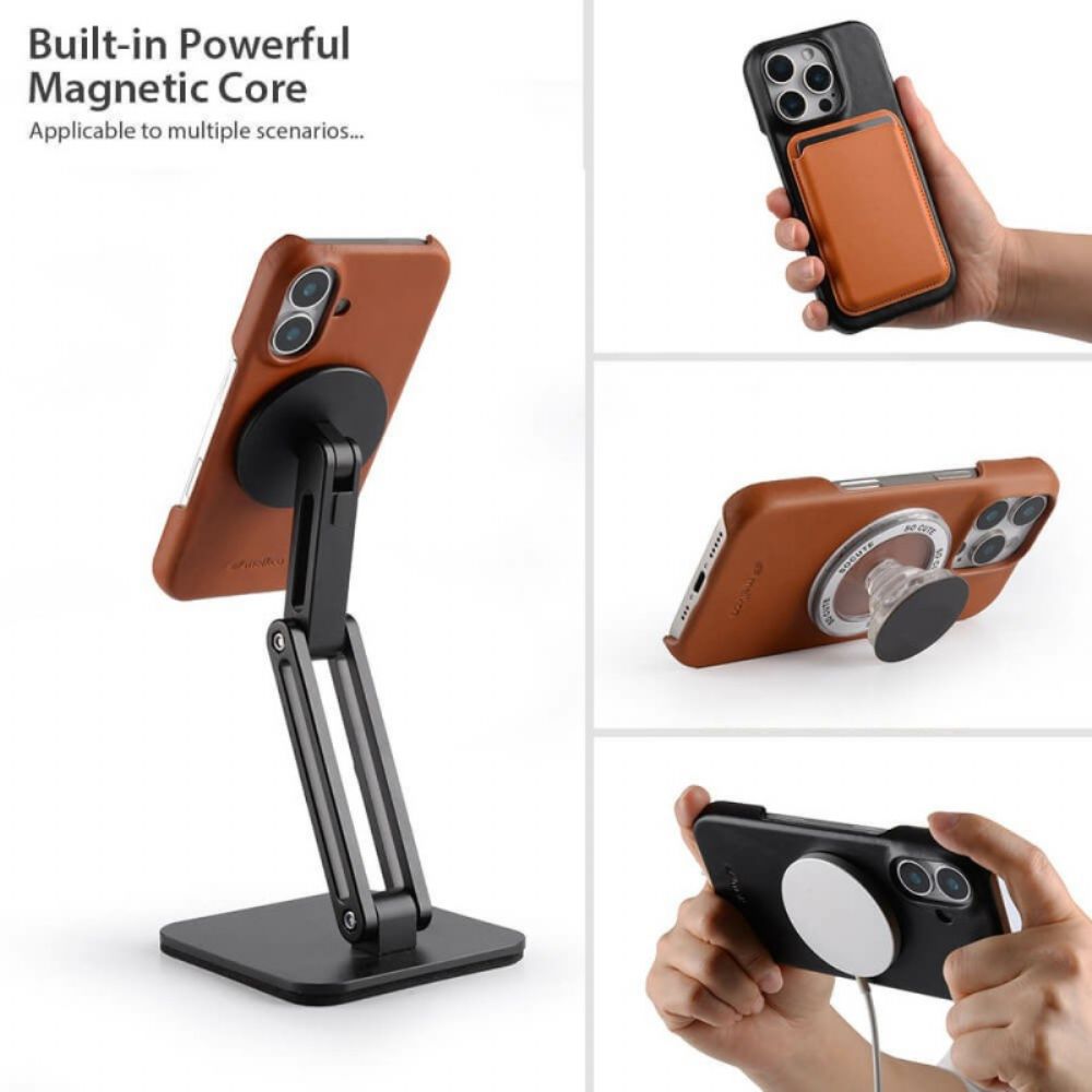 Cover Hoesje iPhone 17 Telefoonhoesje Magsafe-compatibel Gewaxt Leer