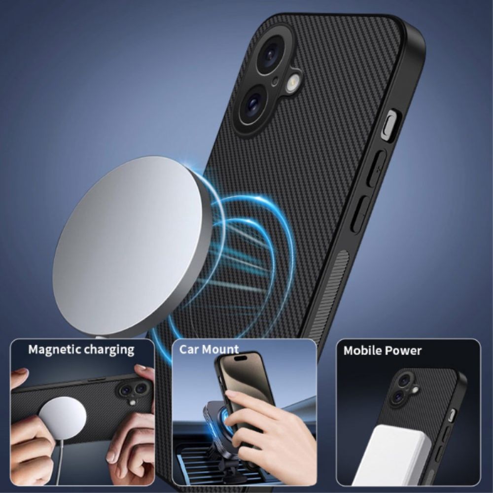 Cover Hoesje iPhone 17 Telefoonhoesje Magsafe-compatibel Koolstofvezel