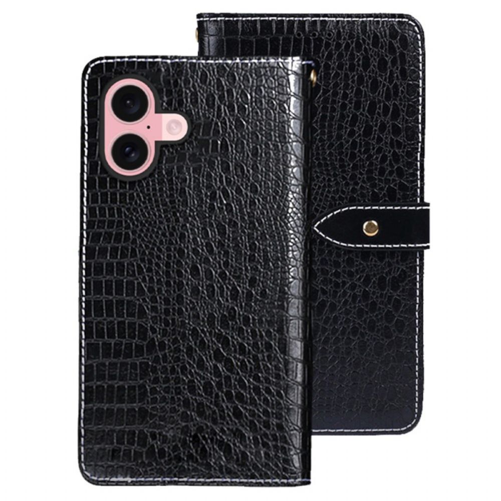 Flip Case Leren iPhone 17 Krokodillenstijl Idewei
