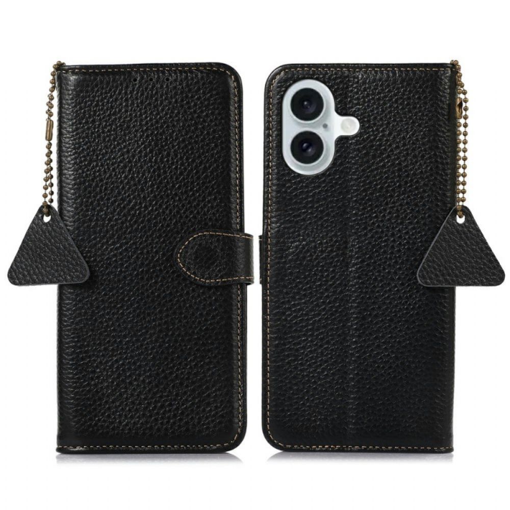 Folio-hoesje iPhone 17 Telefoonhoesje Rfid-blokkerend Lychee Leer