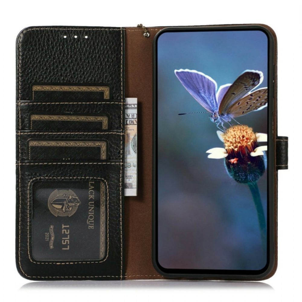 Folio-hoesje iPhone 17 Telefoonhoesje Rfid-blokkerend Lychee Leer