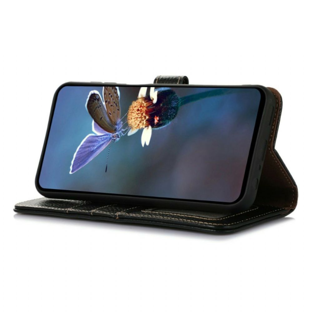 Folio-hoesje iPhone 17 Telefoonhoesje Rfid-blokkerend Lychee Leer