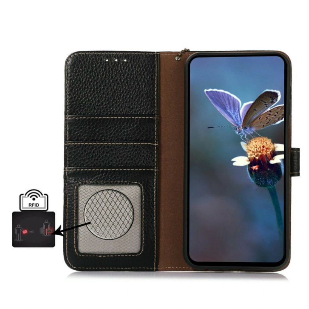 Folio-hoesje iPhone 17 Telefoonhoesje Rfid-blokkerend Lychee Leer