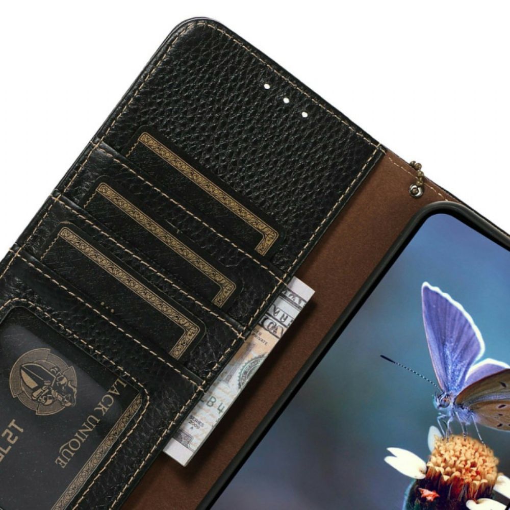Folio-hoesje iPhone 17 Telefoonhoesje Rfid-blokkerend Lychee Leer