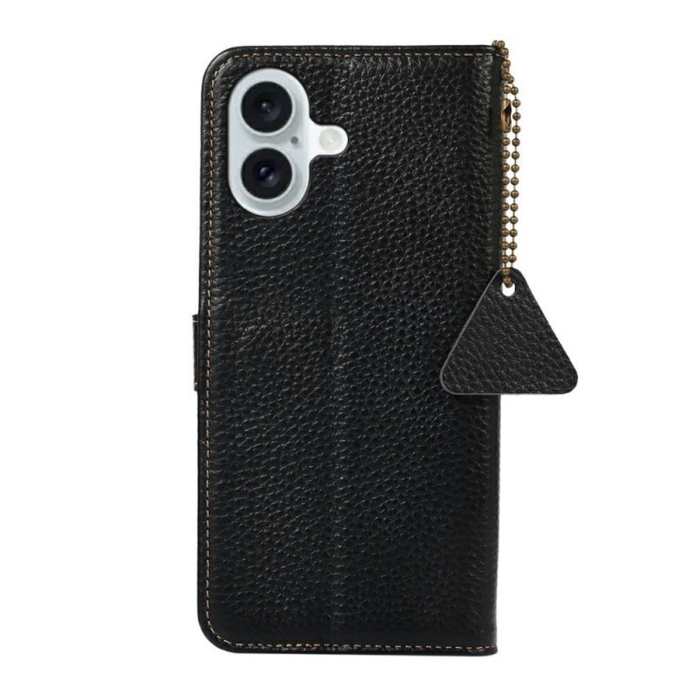 Folio-hoesje iPhone 17 Telefoonhoesje Rfid-blokkerend Lychee Leer