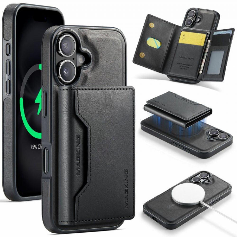 Hoesje iPhone 17 Compatibel Met Magsafe Afneembare Kaarthouder Magking Bescherming Hoesje