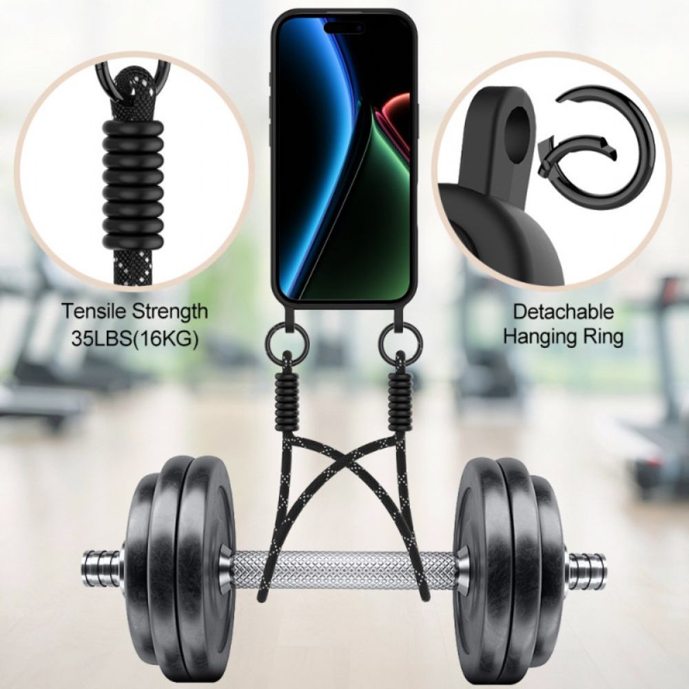 Hoesje iPhone 17 Kaarthouder Met Draagkoord Bescherming Hoesje