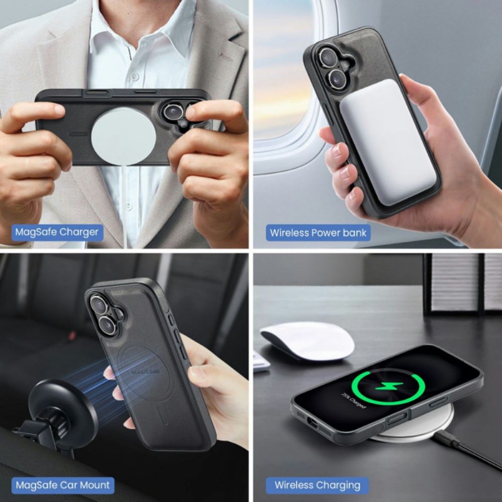 Hoesje iPhone 17 Magsafe Met Rfid-kaarthouder En Geïntegreerde Standaard