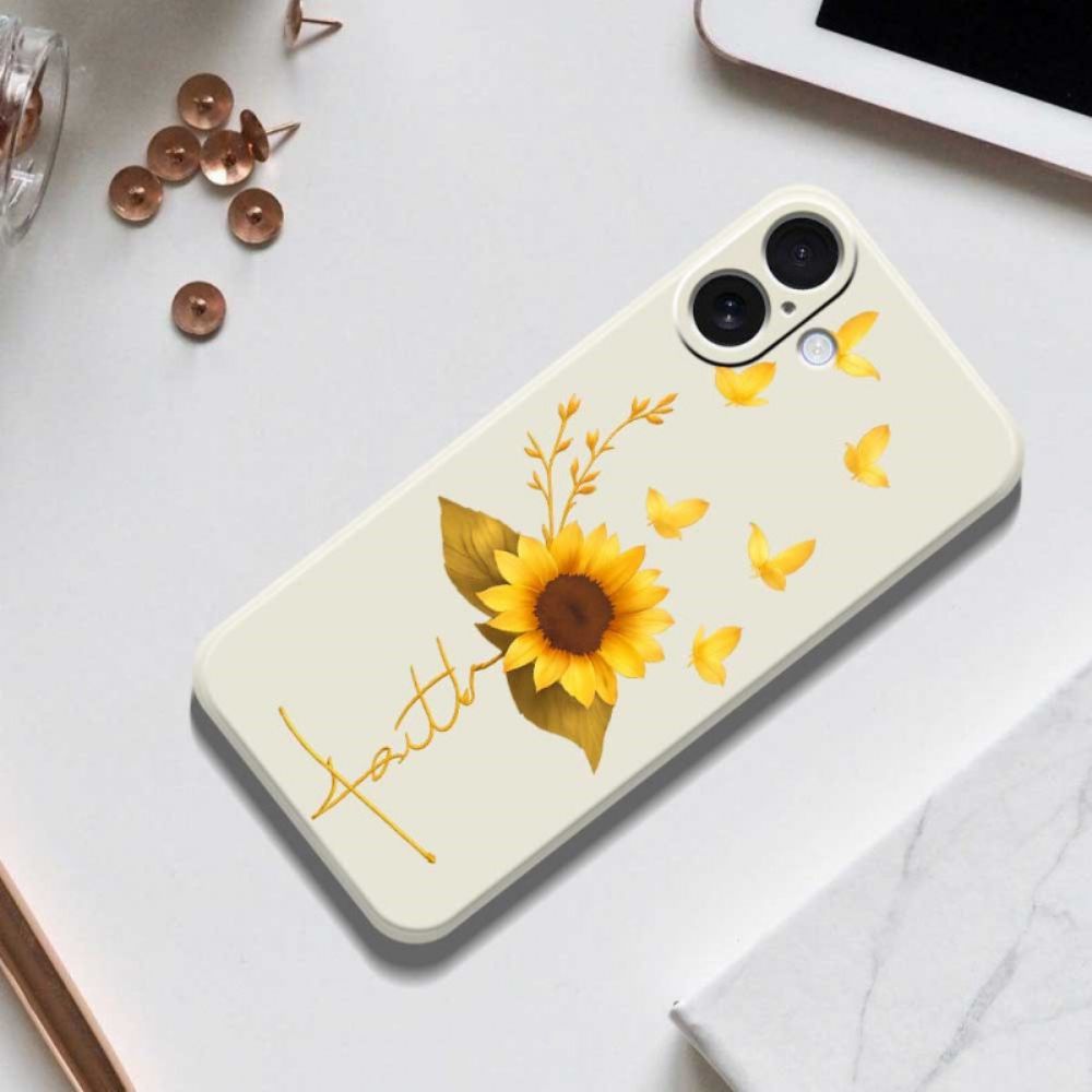 Hoesje Voor iPhone 17 Zonnebloem Van Vloeibare Siliconen