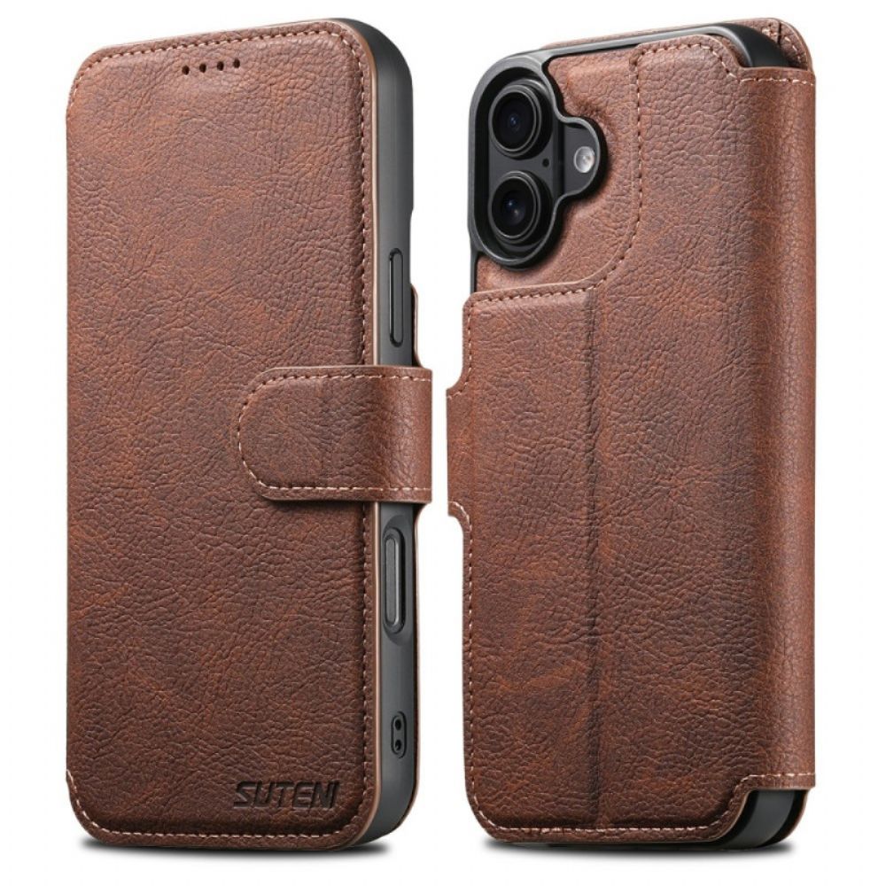 Leren Hoesje iPhone 17 Magsafe Afneembare Hoes Suteni Bescherming Hoesje