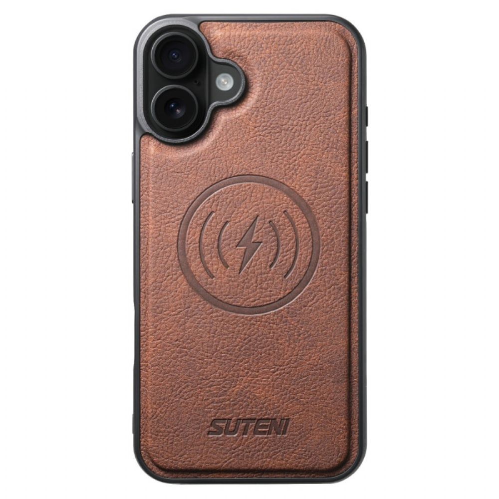 Leren Hoesje iPhone 17 Magsafe Afneembare Hoes Suteni Bescherming Hoesje