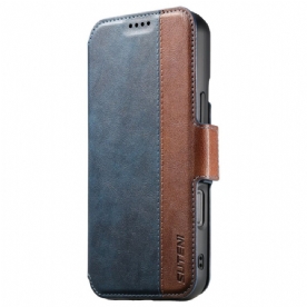 Leren Hoesje iPhone 17 Magsafe Tweekleurig Gestructureerd Leer Bescherming Hoesje