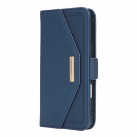 Leren Hoesje iPhone 17 Portemonnee Met Schouderband En Spiegel