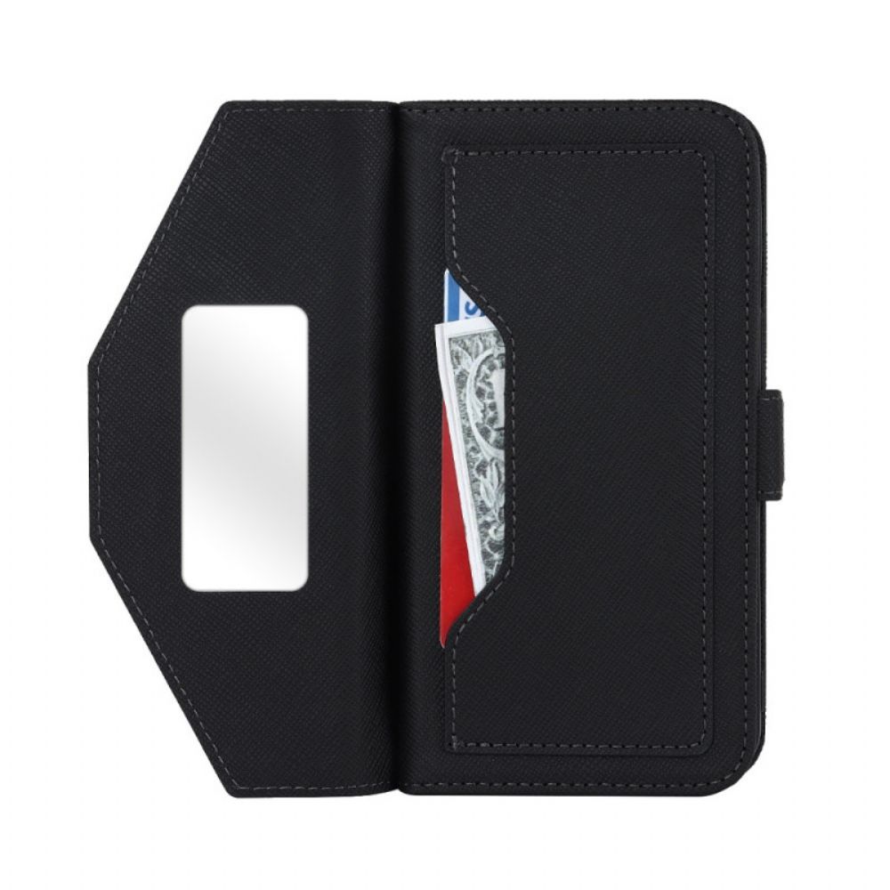 Leren Hoesje iPhone 17 Portemonnee Met Schouderband En Spiegel