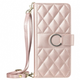 Leren Hoesje Voor iPhone 17 Premium Design Met Koord En Schouderband