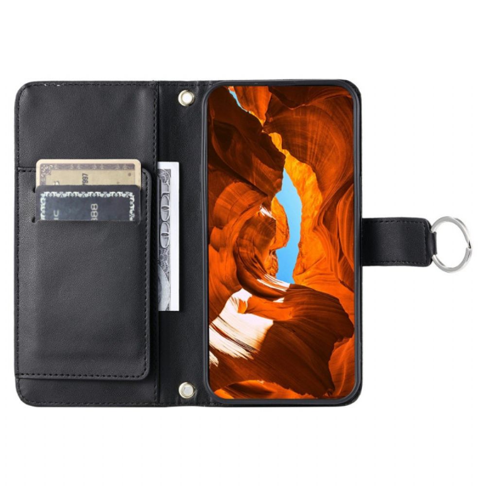Leren Hoesje Voor iPhone 17 Premium Design Met Koord En Schouderband