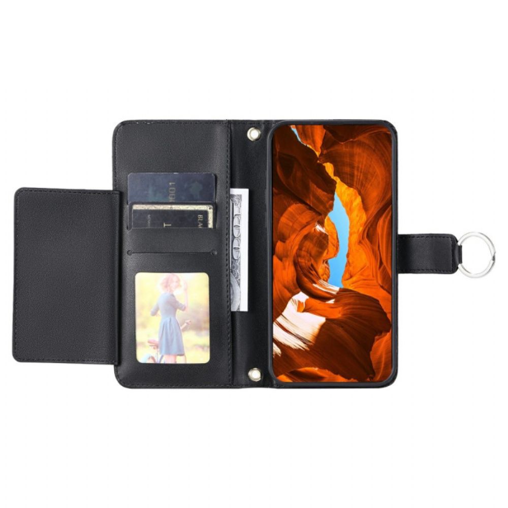 Leren Hoesje Voor iPhone 17 Premium Design Met Koord En Schouderband