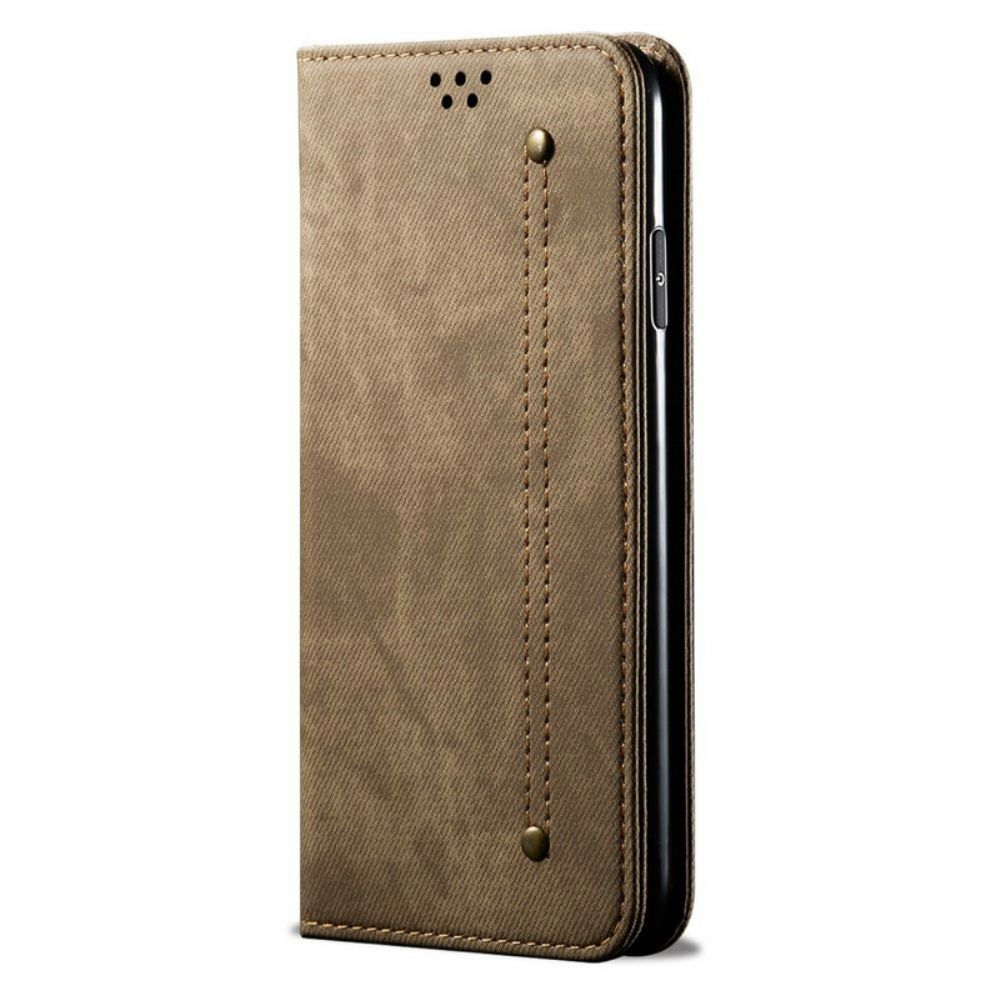 Bescherming Hoesje voor Samsung Galaxy S20 Folio-hoesje Denim Stof