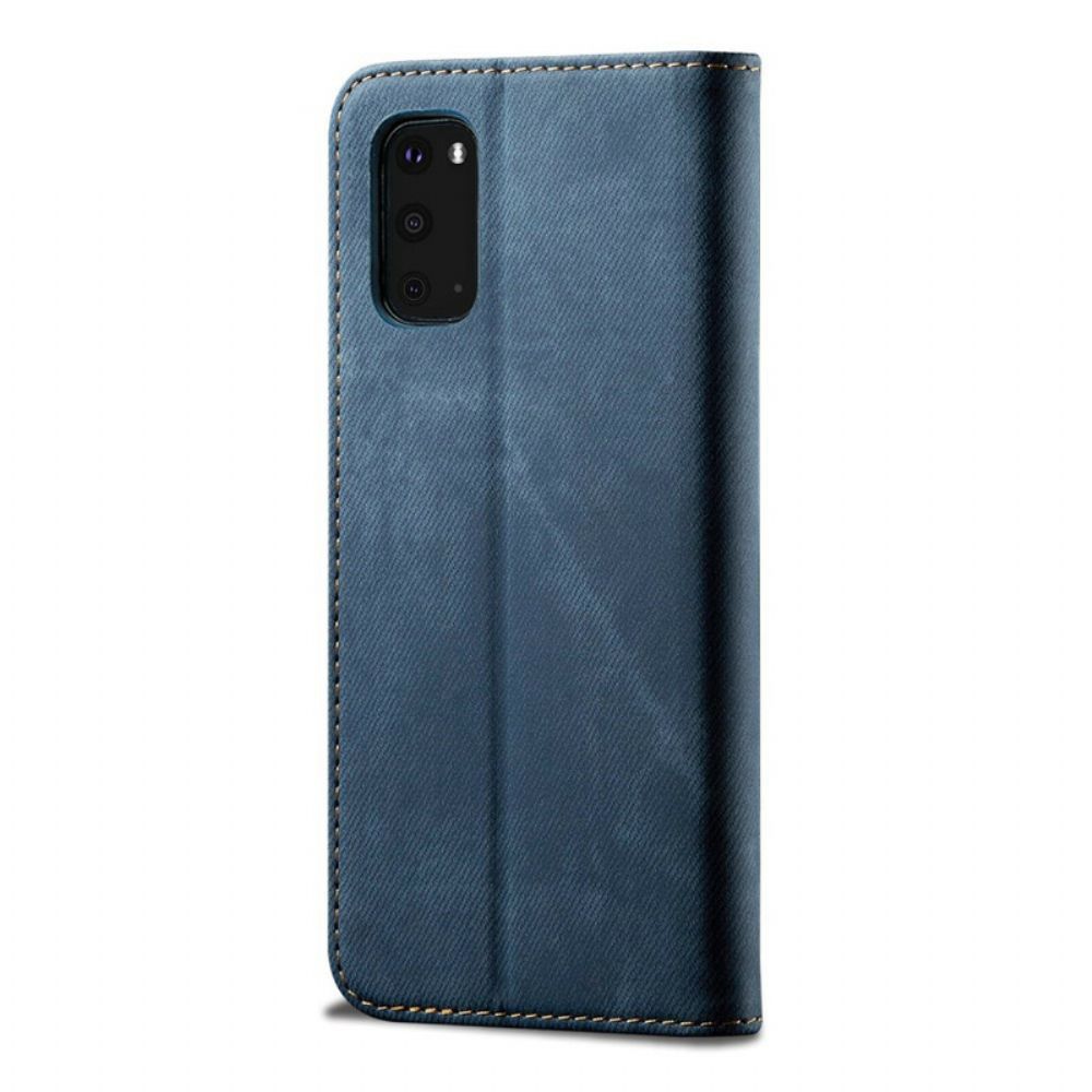 Bescherming Hoesje voor Samsung Galaxy S20 Folio-hoesje Denim Stof